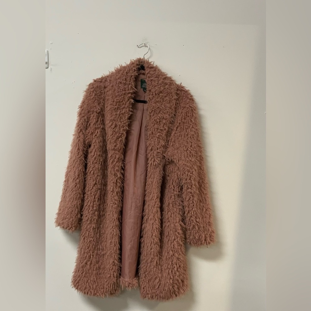 Wild Fable (L) pink furry coat.